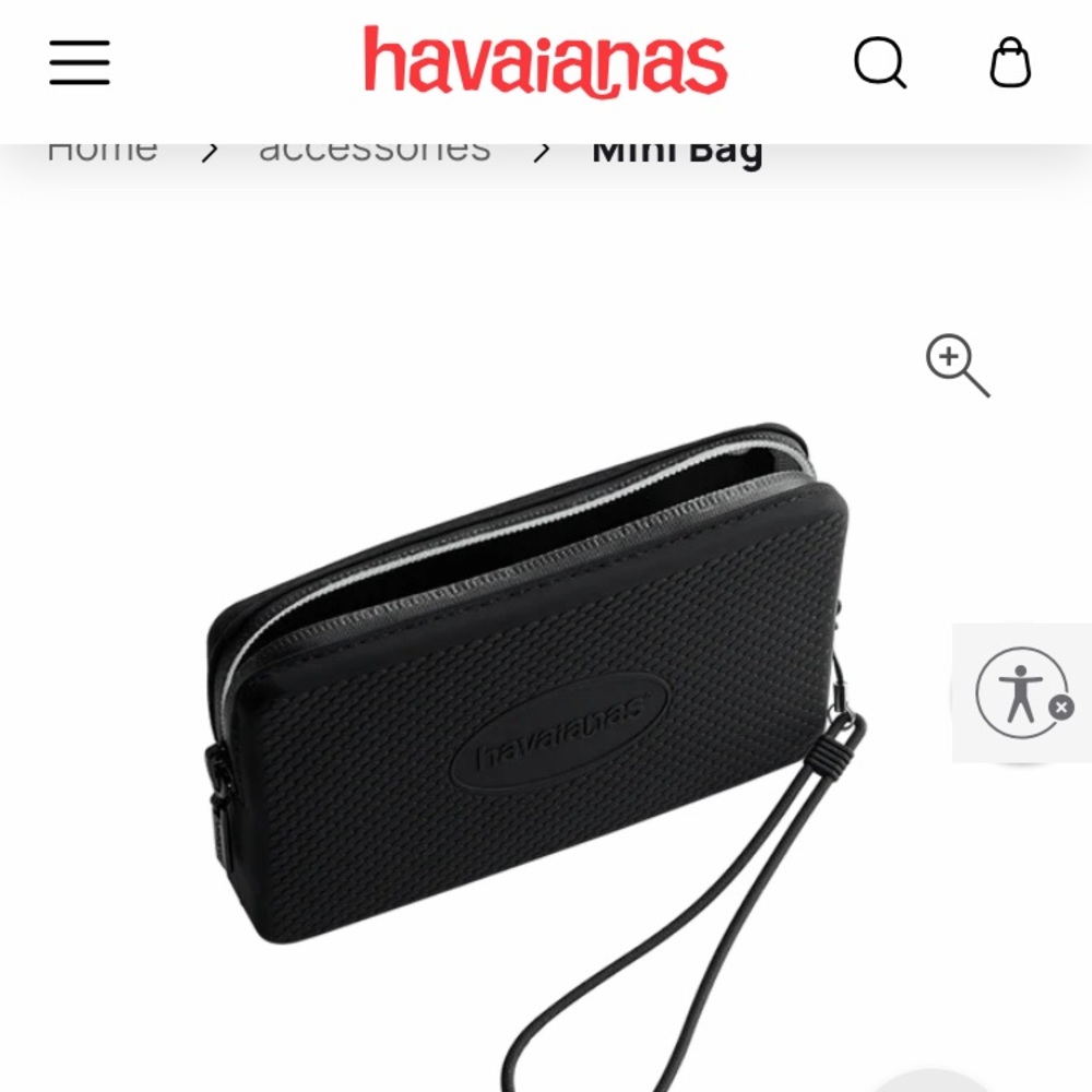 Free W/ $100 Purchase! Havianas Black Silicone Mini Bag 6.75 x 4”  NWT
